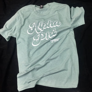 Alpha Phi RETRO Moss Green Tee