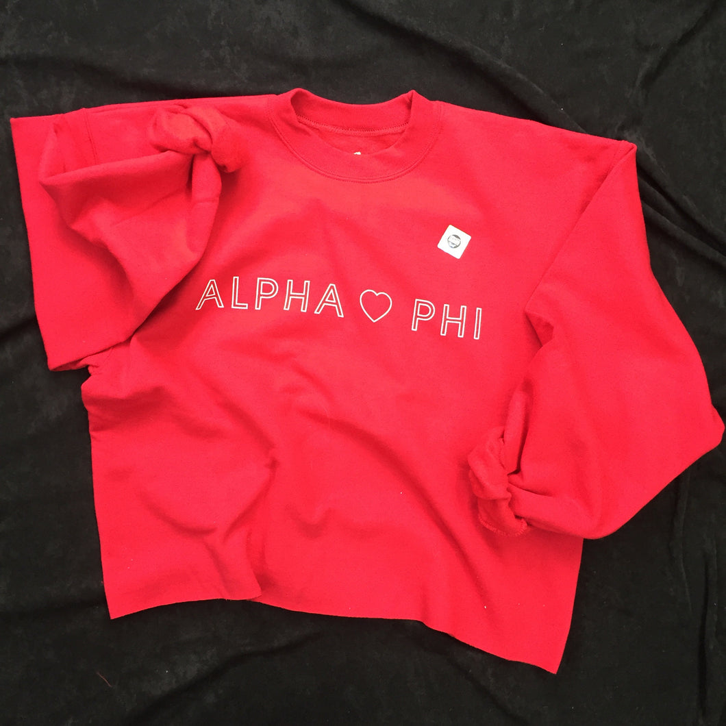 Red Heart Alpha Phi - Cropped Sweatshirt