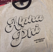 Load image into Gallery viewer, Alpha Phi RETRO Ringer Tee