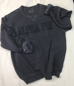 Alpha Phi Varsity Greek Sweatshirt - Charcoal